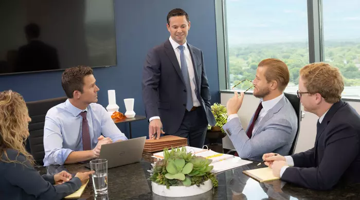 Dunn Sheehan attorneys in meeting